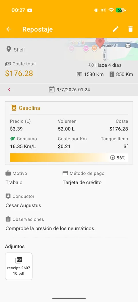 Domina el consumo de combustible: rendimiento preciso y costos reales de combustible